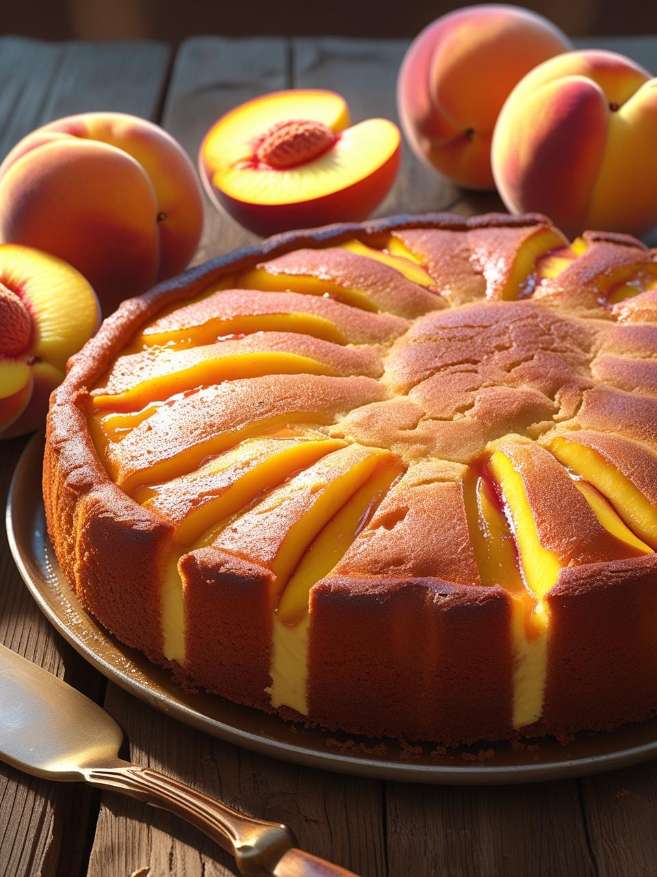 бърз сладкиш с праскови и ванилия Бърз сладкиш с праскови и ванилия