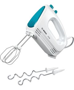 Миксер, bosch hand mixer, clevermixx, 375 w, white/blue