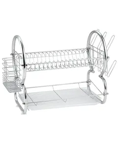 Сушилник за съдове 2 нива muhler mr-5725cr 56.5x25x38cm, сребрист