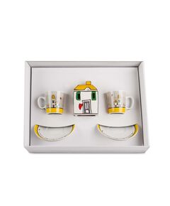 Комплект захарница и 2 чаши с чинийки egan le casette жълти