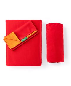 Спален комплект benetton rainbow 3 части двулицев червено и оранжево