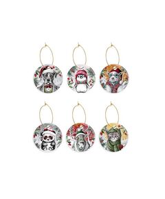 Комплект 6 коледни пръстени за салфетки egan christmas животни