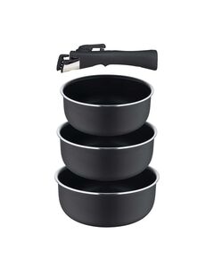 Комплект 3 касероли подвижна дръжка bergner click&cook 16/18/20 см