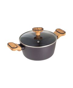 Тенджера bergner charcoal 20х8.5 см с капак кован алуминий multiclad