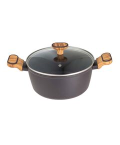 Тенджера bergner charcoal 24х10.5 см с капак, кован алуминий multiclad