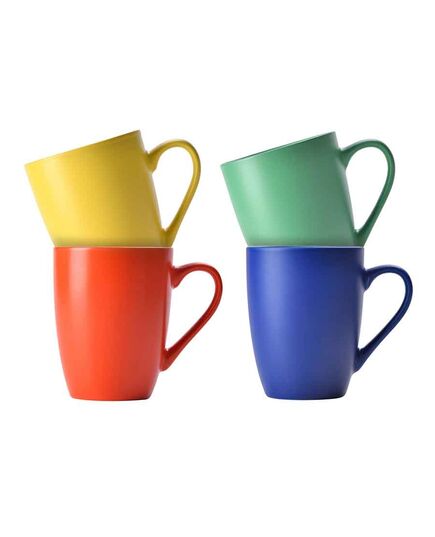 Kомплект 4 чаши benetton rainbow 330мл цветни, керамика