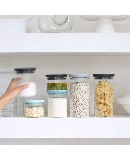 Буркан стъклен brabantia stackable 0.3l, dark grey