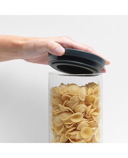 Буркан стъклен brabantia stackable 0.6l, dark grey