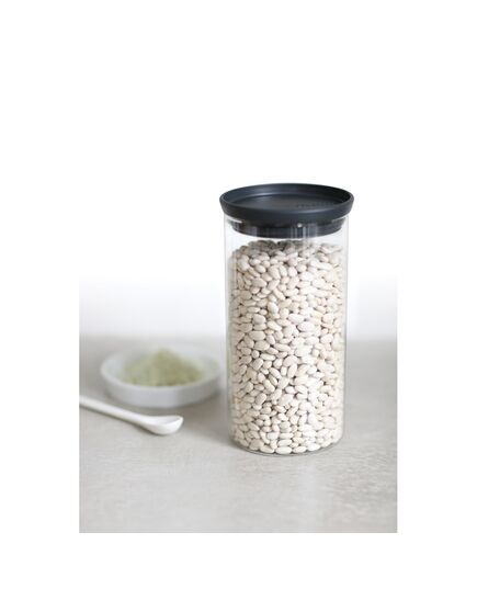 Буркан стъклен brabantia stackable 1.1l, dark grey