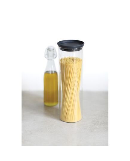 Буркан стъклен brabantia stackable 1.9l, dark grey