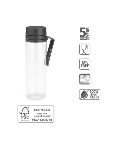 Бутилка brabantia make&take 500ml dark grey, с цедка