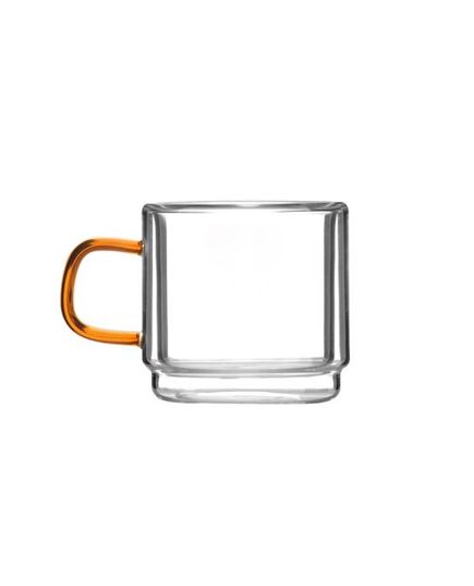 Комплект 2 броя двустенни чаши за кафе vialli design amber 80 мл