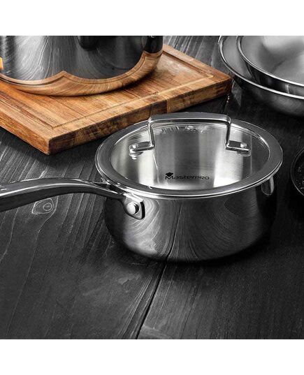 Касерола masterpro legacy 16х7.5 см с капак, неръждаема стомана