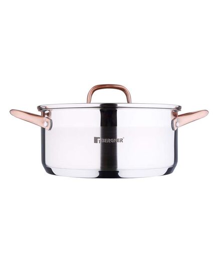 Тенджера bergner copper неръждаема стомана 24х10.5 см 4.5 л, с капак