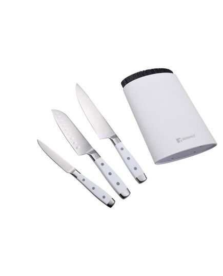 Комплект 3 ножа и блок bergner naturally