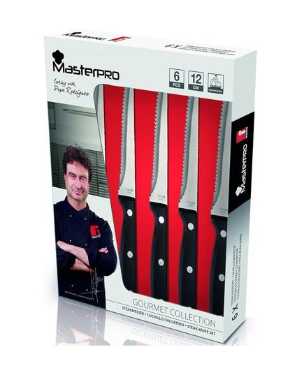 Комплект 6 ножа за стек bergner gourmet