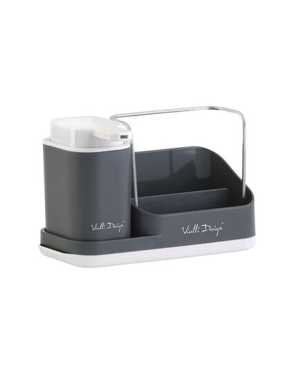 Кухненски органайзър с диспенсър vialli design livio duo сив