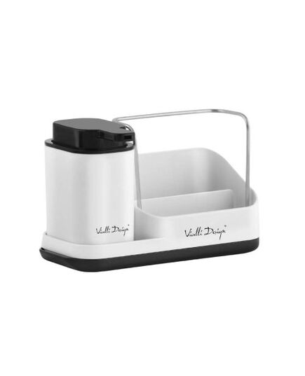 Кухненски органайзър с диспенсър vialli design livio duo бял