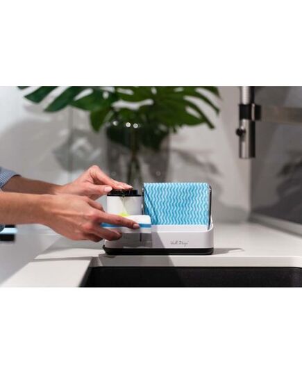 Кухненски органайзър с диспенсър vialli design livio duo бял