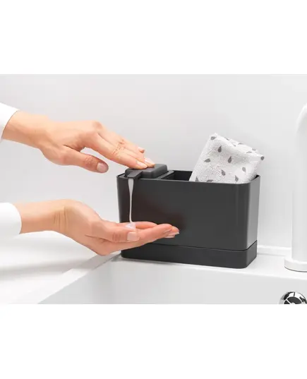 Органайзер за мивка с дозатор за течен сапун brabantia dark grey