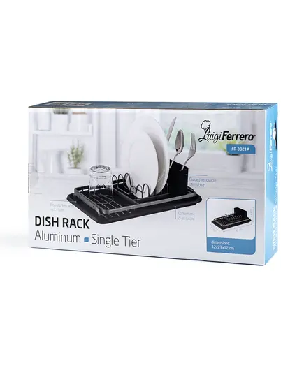 Сушилник за съдове luigi ferrero fr-3821a 42x23x12cm, черен