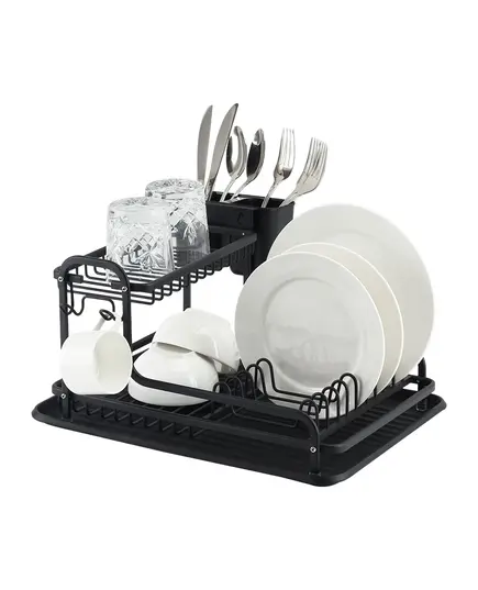 Сушилник за съдове 2 нива luigi ferrero fr-4028ad 43x38.5x22cm,черен