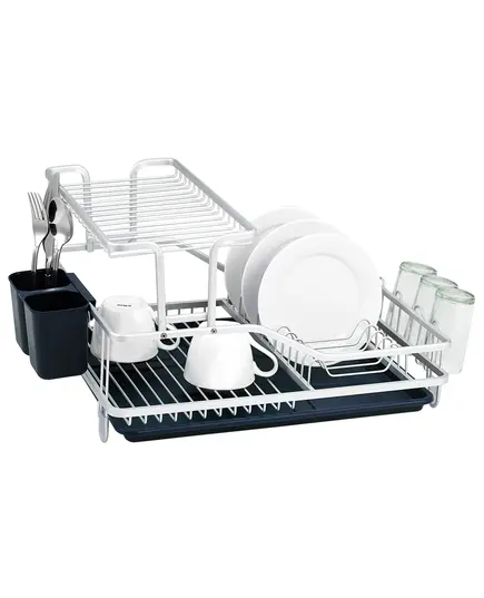 Сушилник за съдове 2 нива luigi ferrero алуминий, тъмносиня табла