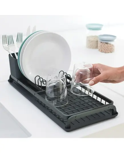 Сушилник за съдове brabantia dark grey, компактен