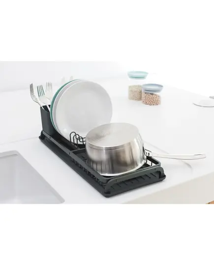 Сушилник за съдове brabantia dark grey, компактен