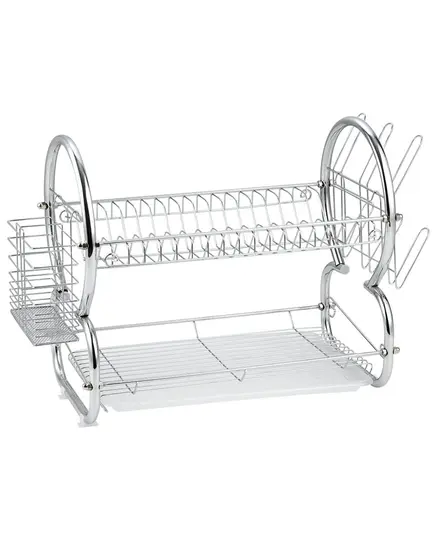 Сушилник за съдове 2 нива muhler mr-5725cr 56.5x25x38cm, сребрист