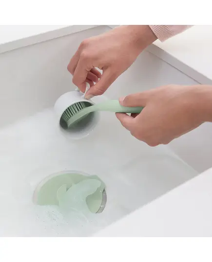 Четка за съдове brabantia sinkside jade green, вакуумна закачалка