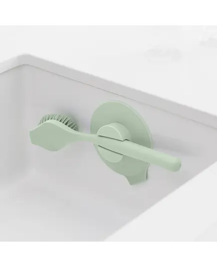Четка за съдове brabantia sinkside jade green, вакуумна закачалка