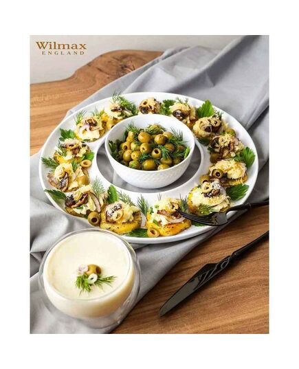 Плато за сервиране кръгло wilmax white 30 см, порцелан