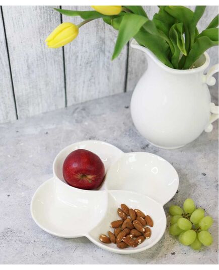 Плато за сервиране wilmax white 4 секции 22х22 см