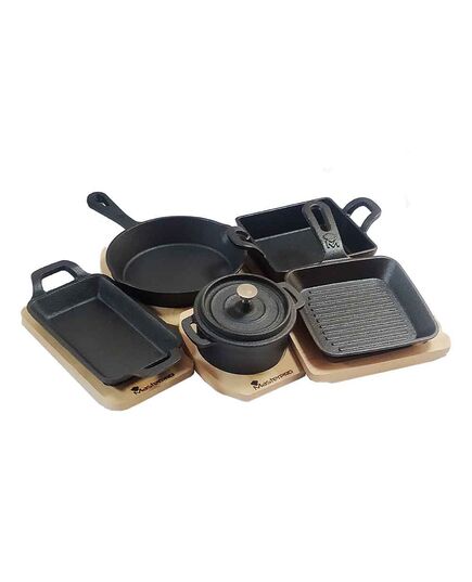 Мини тава с подложка masterpro cook&share 12.6x18.5 см чугун квадратна