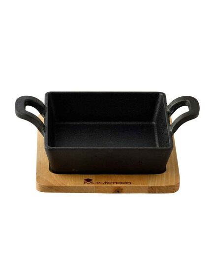 Мини тава с подложка masterpro cook&share 12.6x18.5 см чугун квадратна