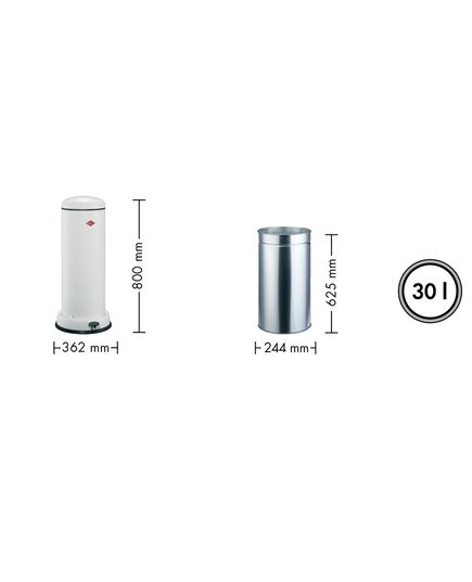 Кош за отпадъци wesco big baseboy 30 л сив мат