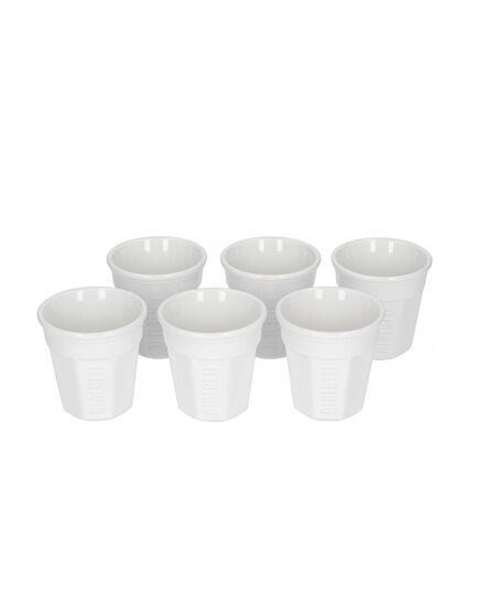 Комплект 6 броя чаши за кафе octagonal bialetti 90 мл бели