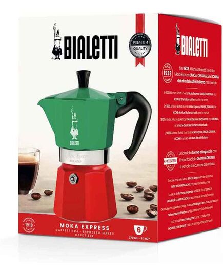 Кафеварка moka express italy bialetti 6 чаши tricolore