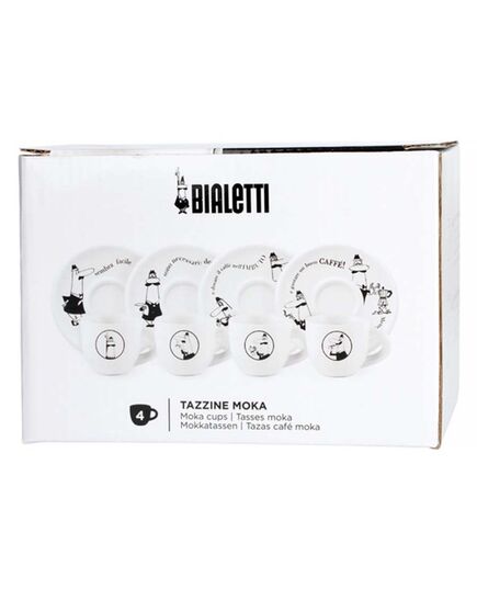 Комплект 8 части чаши за кафе carosello bialetti 80 мл бели