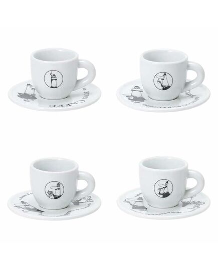 Комплект 8 части чаши за кафе carosello bialetti 80 мл бели