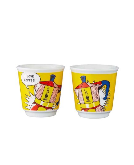 Комплект кафеварка с 2 броя чаши set lichtenstein bialetti жълта