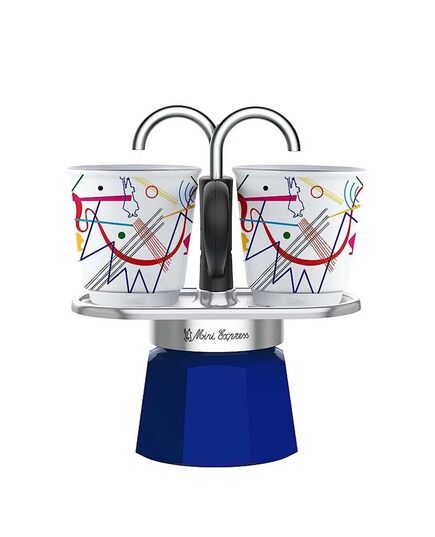 Комплект кафеварка с 2 броя чаши set kandinsky bialetti синя