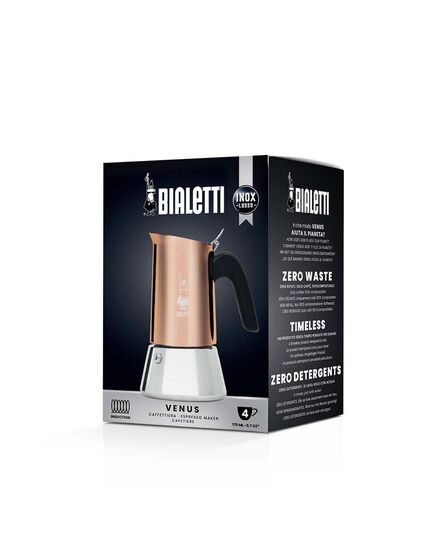Кафеварка new venus bialetti 4 чаши индукционна медна