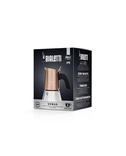 Кафеварка new venus bialetti 2 чаши индукционна медна