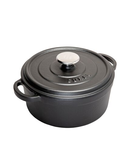 Тенджера кръгла surel 24х10.5 см 3.8 л чугун с капак черен мат