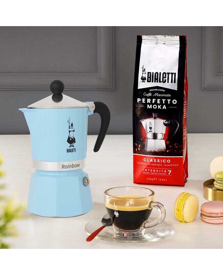 Кафеварка rainbow bialetti 3 чаши светло синя
