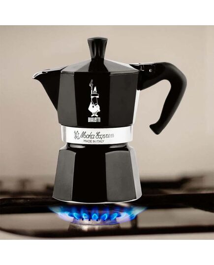 Кафеварка moka express color bialetti 3 чаши, черна