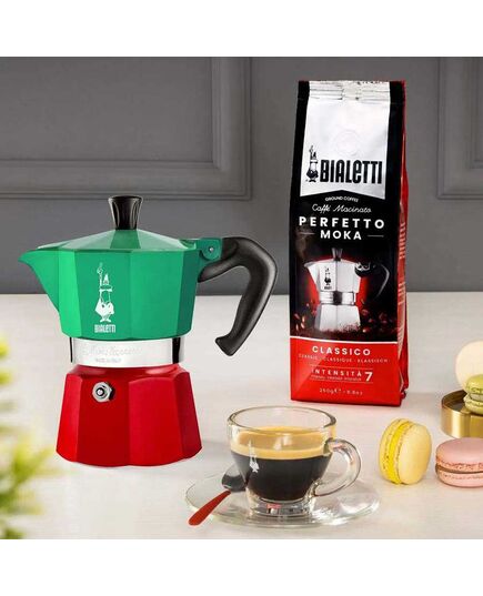 Кафеварка moka express italy bialetti 6 чаши tricolore