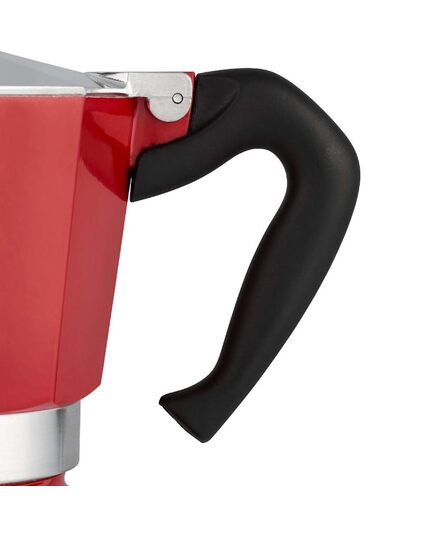 Кафеварка moka express color bialetti 6 чаши, червена